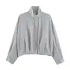 Comercio exterior transfronterizo estilo europeo y americano ropa de mujer ZA AliExpress superventas chaqueta aviador a cuadros versátil con cuello alto