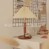 Abajur, luminária de cabeceira para quarto, madeira maciça plissada vintage, luxo leve, quarto de noiva de alta qualidade, luz duradoura, decoração de sala de estar, escritório, luminária de mesa