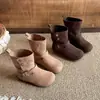 Botines Retro de Gamuza para Niña 2026 Otoño/Invierno Nuevos Botas Estilo Martin Suela Suave para Bebé Moda Estilo Coreano Botas para Niña Pequeña