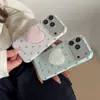Estrellas con patrón de diamantes adecuadas para soporte en forma de corazón Apple 17PRO funda para teléfono iPhone18promax 15p simple 16