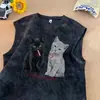 Camiseta de Verano sin Mangas con Estampado Artístico de Nuevo Estilo para Hombre, Camiseta sin Mangas Casual Holgada de Baloncesto, Nuevo Modelo de Estilo Ins de Moda