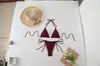 2024 Nuevo Traje de Baño Sexy Europeo y Americano para Mujer Bikini de Color Sólido con Tiras de Triángulo