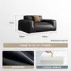 Novo modelo Sofá Grande de Couro de Vaca Preto, minimalista italiano moderno simples sala de estar couro genuíno em forma de bloco reto látex sofá