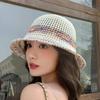 Novo estilo colorido tecido grande cornija Sunshade bacia chapéu feminino estilo coreano moda showface pequeno all-match bucket hat casual chapéu de pescador