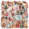 50 adesivos retrô de Natal, decoração de presente de Natal, faça você mesmo, capa de celular, diário, copo de água, adesivos de grafite à prova d'água