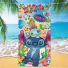 Toalla de Playa Estampada de Dibujos Animados Americanos Stitch para Niños, Toalla de Baño de Fibra Ultrafina de Secado Rápido, Manta de Baño Gruesa para Playa