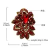 Broche Grande de Flor y Hoja de Cristal Estilo Exagerado Europeo y Americano Broche de Flor Grande de Cristal para Mujer Ropa de Traje Chaqueta Abrigo Accesorios Retro Elegantes de Gama Alta