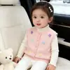 Chaleco de Punto para Niña Primavera y Otoño Nuevo Chaleco de Punto Hecho a Mano con Tréboles Cárdigan Elegante Chaleco sin Mangas Versátil para Bebés