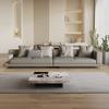 Fábrica de muebles Foshan, sofá de cuero, capa superior de piel de vaca, sala de estar, sofá Connery, simple, moderno, apartamento pequeño
