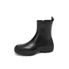 Botas Cómodas de Suela Gruesa Estilo Deportivo Punta Redonda Elásticas Ajustadas con Cremallera Lateral Versátiles Botines para Mujer