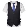 Tendencia de Verano para Exportación Transfronteriza Nueva Camiseta de Hombre de Dos Piezas Falsas Impresión Digital 3D Top de Manga Corta Ropa de Hombre