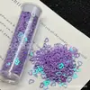 Frasco Ecológico com Glitter Dourado Colorido Misturado com Fragmentos de Concha e Lantejoulas Estrelas de Cinco Pontas Multicores para Decorações DIY de Nail Art