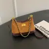 Bolso de hombro con cadena bordada de patrón de rombos, nuevo estilo 2026, versátil, moderno y elegante, se puede llevar como bolso de hombro, bolso cruzado o bolso de axila