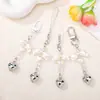 Simple Plata Corazón Lazo Cuentas para Ensartar Pixel Beads Llavero Colgante DIY Moda Versátil Cadena de Teléfono Bolso Encanto