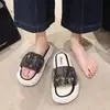 Nuevas Pantuflas de Encaje Perlado Mate para Mujer, Sandalias de Verano Ligeramente Fragantes, Zapatos de Playa Versátiles para el Día a Día, Suelas Gruesas, Talla Grande