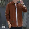 Camisa de veludo cotelê longa e jovem para homens, estilo Hong Kong outono e inverno, jaqueta camisa casual para trabalho, top em preto