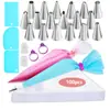 Venta al por mayor del fabricante Juego de 40 boquillas decoradoras de acero inoxidable Bolsa para decorar pasteles de crema Juego de herramientas para hornear DIY