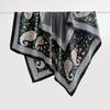 Bufanda de Seda Estilo Japonés y Coreano INS Personalidad Nicho Geométrica Estampada Regalo de Vacaciones Lujo Ligero de Alta Gama Elegante Bufanda Cuadrada de Sarga