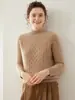 Suéter de Cachemira Grueso de Tres Hilos para Mujer, Cuello Alto Medio, Suéter Básico de Punto de Cachemira Simple y Versátil, Aspecto Holgado y Adelgazante, Por Dentro y Por Fuera