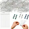200 peças por pacote aço inoxidável pino J pino T pino com cabeça de bola pino com cabeça chata pino com cabeça redonda agulha curva para miçangas material acessórios para joias