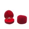 Caja de Anillo Corazón Melocotón Rojo Corazón Terciopelo en Forma de Corazón Aretes Joyero Joyería Flocado Caja de Embalaje para Regalo