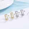 Sono cruzado sem escolher brincos brincos temperamento feminino Coreano simples orelha pequena osso unhas Net moda brincos