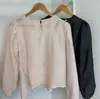 Nova Camisa Pulôver Coreana Outono 2026 Estilo Irregular Levemente Transparente Gola Redonda