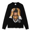 Camiseta de Manga Corta con Estampado Hip-Hop Retro Transfronterizo Sudadera con Capucha de Cuello Redondo de Manga Larga