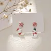Pendientes navideños de diamantes con dibujos animados, transfronterizos europeos y americanos, pendientes asimétricos de alta gama para mujer, decoraciones navideñas