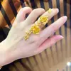 El Nuevo Diseño Es Exquisito y Hermoso, un Nuevo Anillo de Flor de Peonía Estilo Chino con un Gran Estilo de Tendencia Nacional, Anillo de Mujer Único y Lujoso de Gama Alta