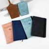 Correa de cuero PU con decoloración sensible a la piel funda para libreta etiqueta de equipaje traje blindado antirrobo cepillo rfid bolsa para libreta tarjetero