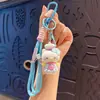 Chaveiro Criativo de Gatinho KT Chefe Flocado Desenho Animado Pingente de Bolsa Fofo Chaveiro de Carro Presente Atacado