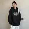 Sudadera con Capucha de Gato de Dibujos Animados Blanca y Gris para Mujer 2026 Nueva Otoño e Invierno Sudadera Estilo Coreano Conjunto Minimalista Top Chaqueta