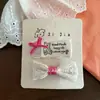 Novo Presilha de Urso Patchwork de Tecido Colorido com Laço de Pérola Doce para Crianças e Jardim de Infância