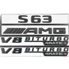 Adecuado para Mercedes-Benz S63 AMG logo trasero de coche modificado pegatina de coche V8BITURBO turbo logo lateral de guardabarros