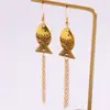 Conjunto de Pendientes y Collar de Metal Hueco Estilo Europeo Versátil Colgante de Pendiente Largo con Borla Cadena para Clavícula Venta al por Mayor