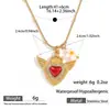 Myya Acero Inoxidable Oro de 18K Europeo y Americano Goteo de Aceite Corazón Unicornio Colgante Collar Cadena Clavícula Estilo Ins de Nicho
