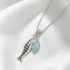 Colar Pingente Pequeno Peixe Prata Minimalista Estilo Coreano Elegante Exquisito Design de Nicho Único Sensação Cool Corrente para Clavícula