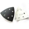 Suministro de comercio exterior 90*90*90 mm, papel de lija triangular de 6 agujeros, papel de lija flocado autoadhesivo de arena negra, accesorios universales para tesoros