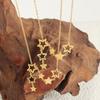 Collar Coreano Nicho Temperamento Lujo Ligero Elegante Geométrico Estrella de Cinco Puntas Colgante Sentido del Diseño Moda Combinable Acero de Titanio Chapado en Oro