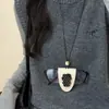 Clip Magnético Único de Cuero con Gato de Lunares para Gafas, Collar para Mujer, Estilo Dulce y Fresco, Sentido de Diseño de Nicho, Accesorios de Cadena para Suéter