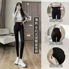 Calça Shark feminina primavera e outono cintura alta sem costura calça base para usar por cima cinza yoga calça Barbie controle de barriga levanta quadril calça de yoga feminina