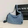 Bolsa Jeans com Diamantes Feminina Outono e Inverno Nova Estilo Coreano Casual para o Dia a Dia Versátil Ombro Transversal Bolsa Almofada Transfronteiriça