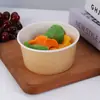 Tigelas de Papel Descartáveis com Logo Personalizável, Tigelas Redondas para Lanches, Tigelas de Arroz Espessas com Tampas, Atacado em Caixas Fechadas