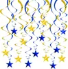 6 Peças de Enfeites Espirais Giratórios de Estrela para Pendurar Decoração de Festa com Estrelas Multicores Misturadas e de Cor Única