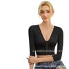Ropa interior europea y americana ajustable con hebilla frontal, con mangas, sin aro de acero, sin esponja, a prueba de impactos, chaleco para correr, ejercicio, fitness, yoga para mujer