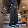 Pantalones de Senderismo Impermeables Estilo Americano Funcionales para Hombre, Ropa de Trabajo para Exteriores de Otoño e Invierno, Montañismo Casual Sueltos Rectos de Pierna Ancha