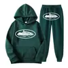 Sudadera con Capucha y Pantalón Casual con Estampado Clint419 Patrón Prisión del Diablo Europeo y Americano Conjunto de Dos Piezas para Hombre y Mujer