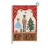 Bandera de Jardín Temu Transfronteriza Carta de Navidad Color Árbol de Navidad Muñeco de Nieve Impresión Decoración de Patio Lino Impresión a Doble Cara
