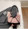 Nova Bolsa Tote de Camurça Outono 2025 Fashionável Bolsa de Braço com Laço de Alta Qualidade Grande Capacidade Bolsa de Ombro Colorida Contrastante